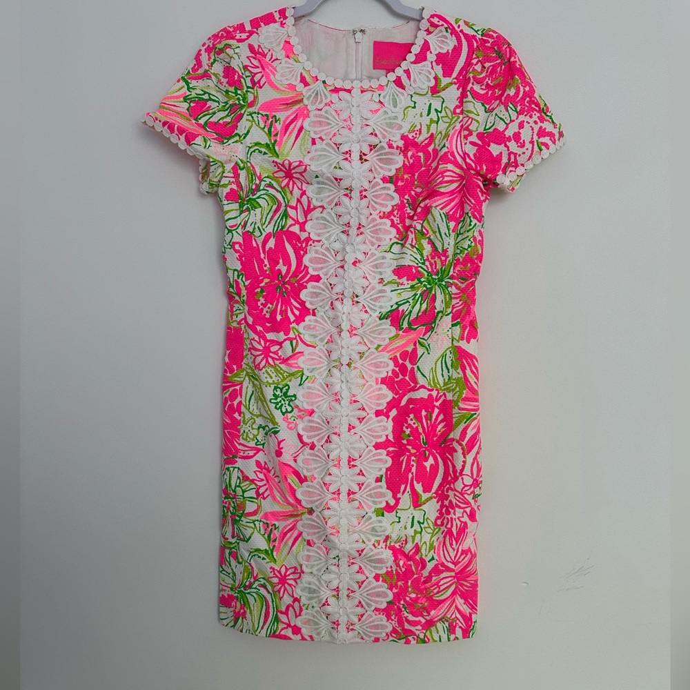 Lilly Pulitzer Pink and Green Floral Dress